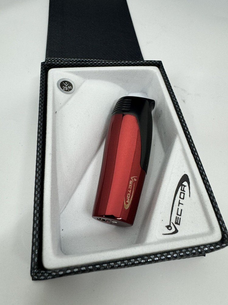 Vector Coup - Single Jet Flame Torch Lighter - Red and Black - New