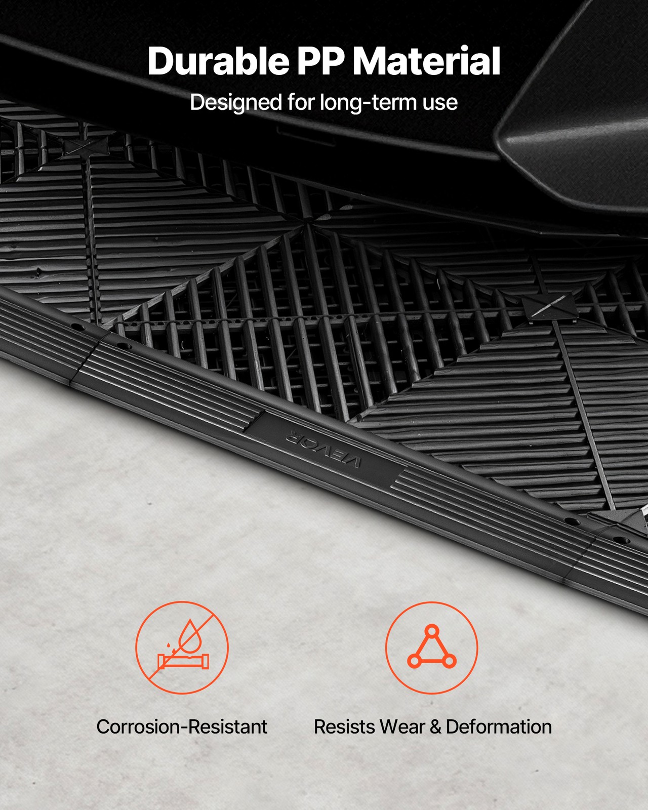 VEVOR Transition Edge Kit 11 Piece Interlocking Modular Garage Floor Edging PP