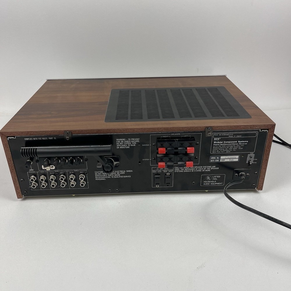 Vintage MCS 3249 Modular Component Systems Stereo Receiver Amplifier W/ Manual