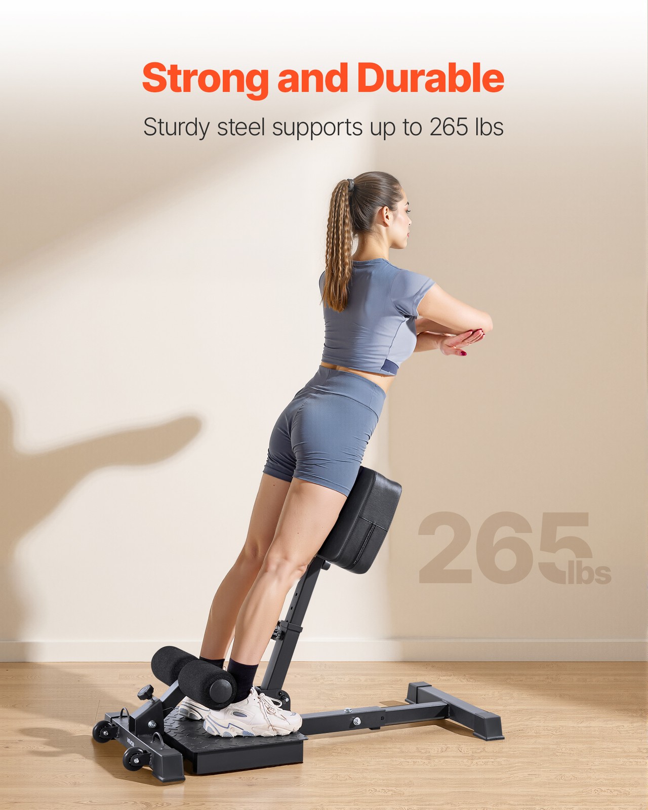 VEVOR Sissy Squat Machine Easy Setup & Foldable Glutes Workout Exercise Machine