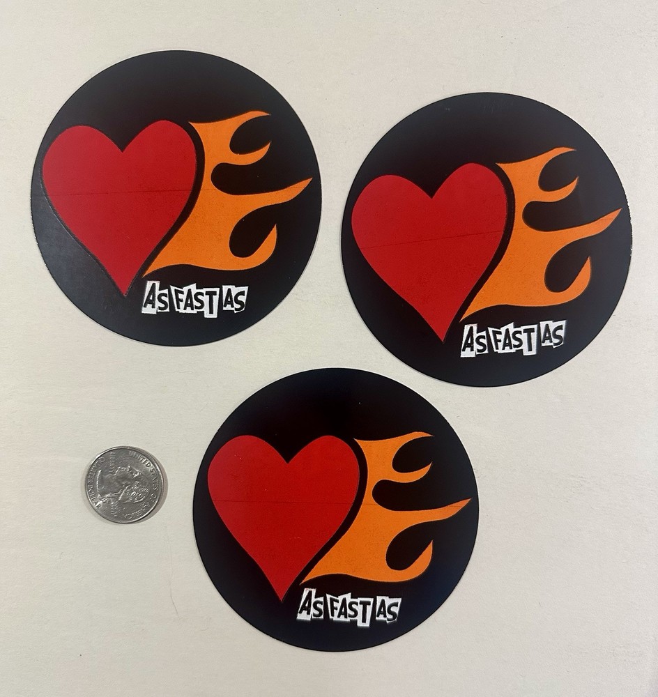 AS FAST AS Open Letter to the Damned 3 PROMO STICKERS for cd RUSTIC OVERTONES