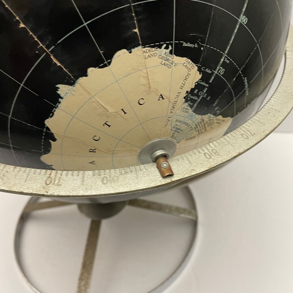 Vintage Replogle Black Globe Chrome 12" Diameter 1957-64