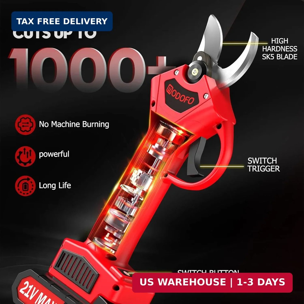 Electric Pruning Shears, Upgraded 1.4'' Cutting Diameter Powerful Brushless