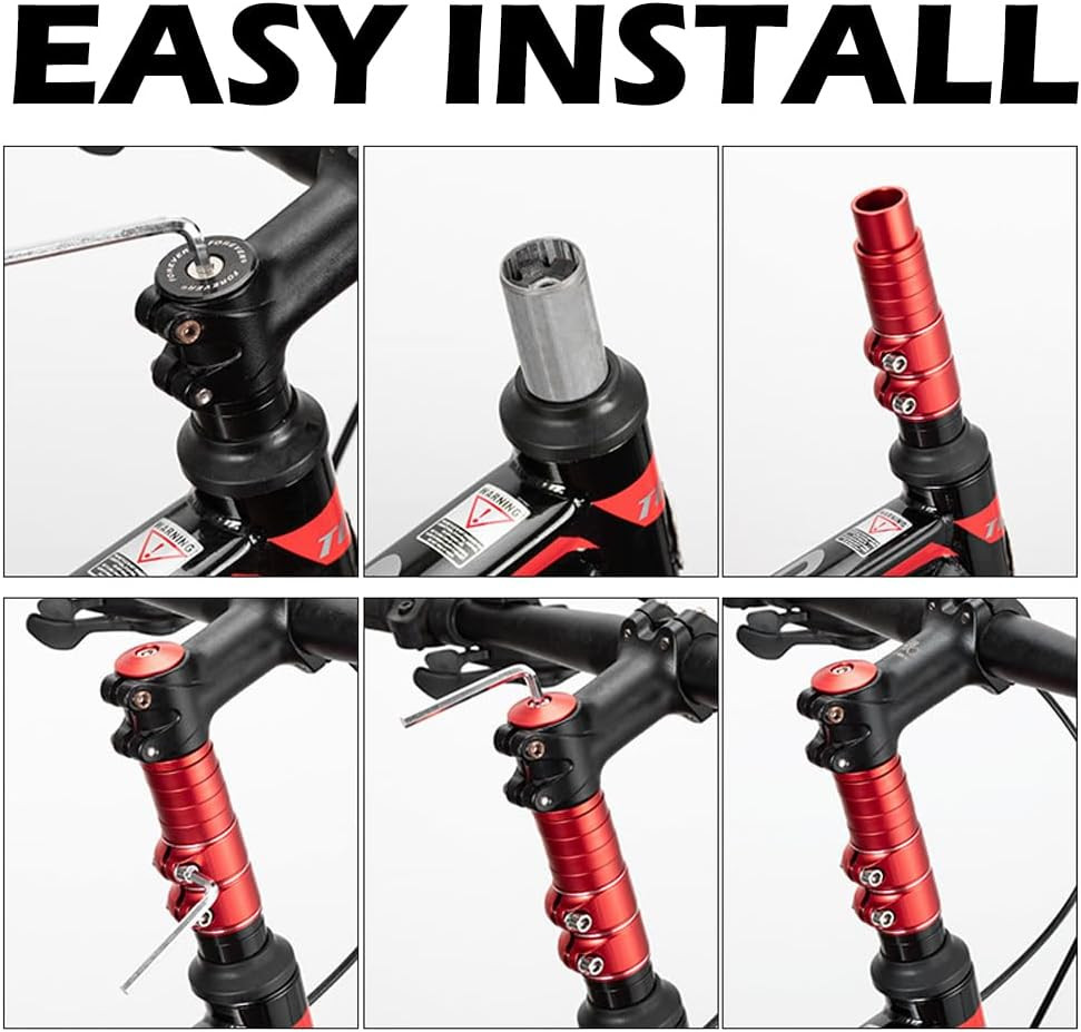 Bike Stem Riser - 3 Pack - Adjustable Height Bike Fork Stem Extender, Handleb...