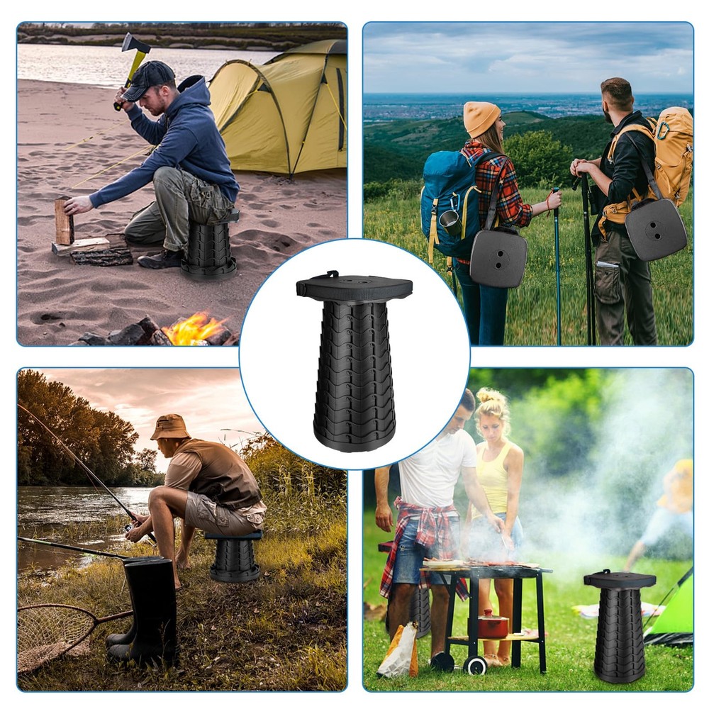 Upgraded Square Folding Stool, Max Load Capacity 485lbs, Portable Collapsible...