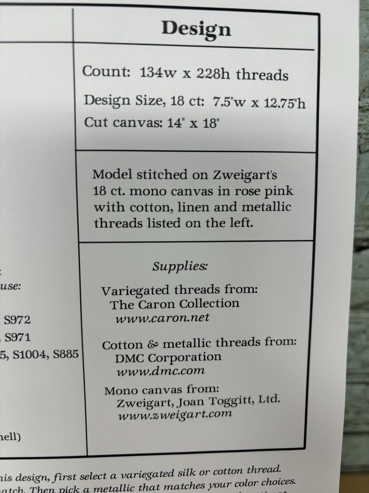 Laura Perin Sampler Collection "DAISY O’HARE" Needlepoint Pattern Chart & Beads