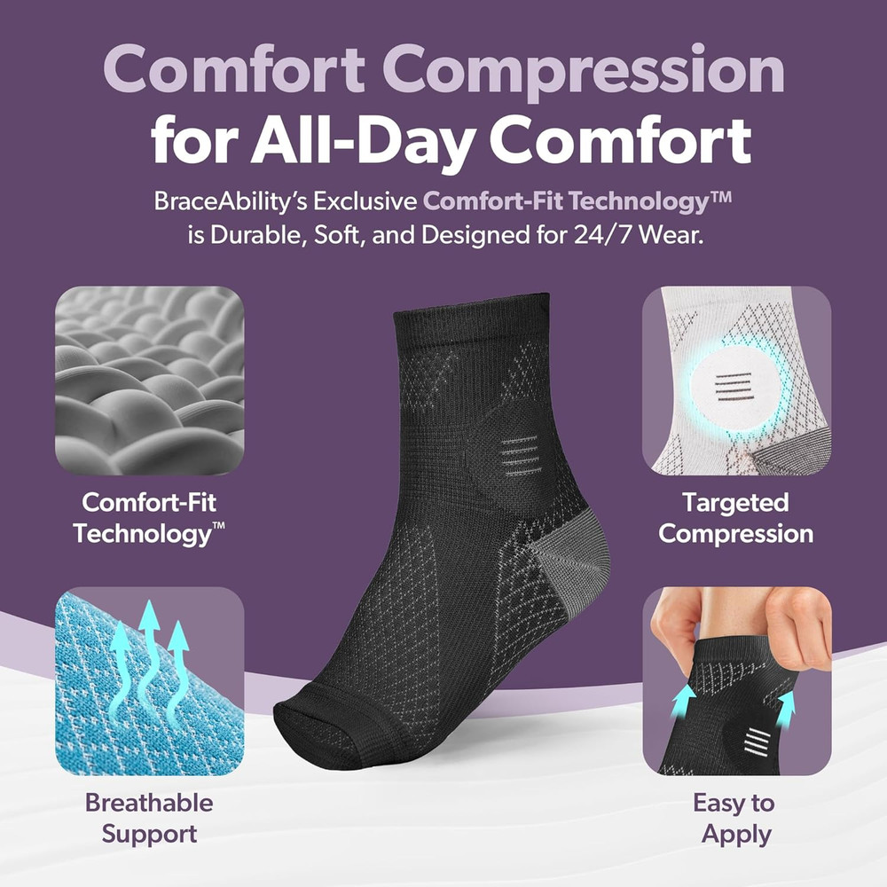 Braceability Neuropathy Socks (Pair) - Peripheral Neuritis Compression Diabetic