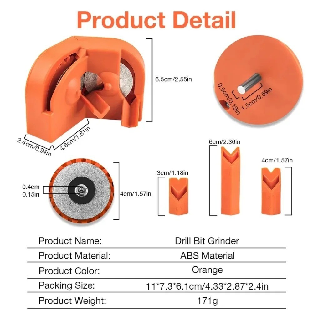 Drill Bit Sharpener - Multi-Purpose Grinding Tool for Bit Repair & Sharpening