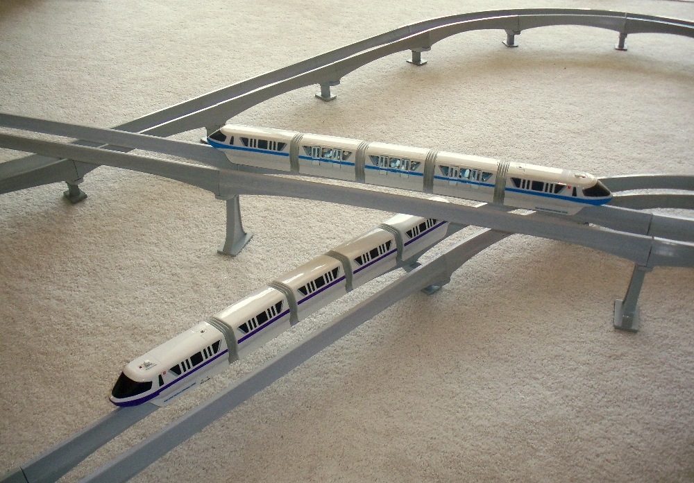 Double Track Wall Bracket for Mounting Disney Monorail Track to a Wall