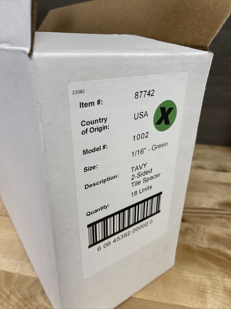 18 Pack x100pc TAVY Two Sided Tile Spacers 1/16" New
