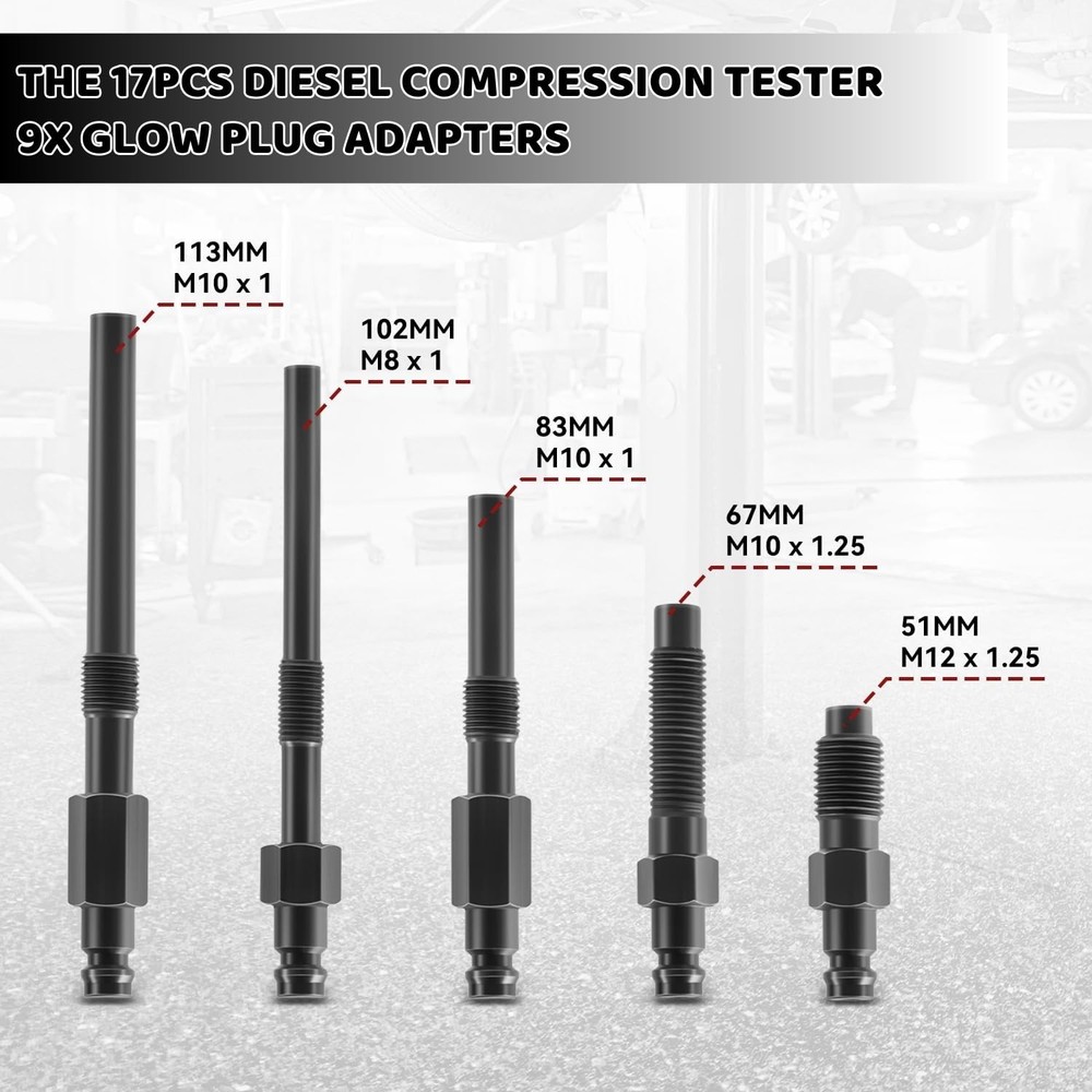 Diesel Engine Cylinder Compression Tester Pressure Test Tool Kit Direct Indirect