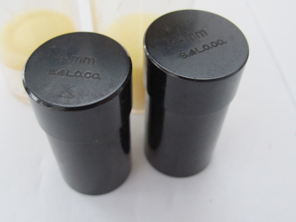 Bausch & Lomb Microscope Objective EMPTY Case LOT (2) Metal (2) Plastic