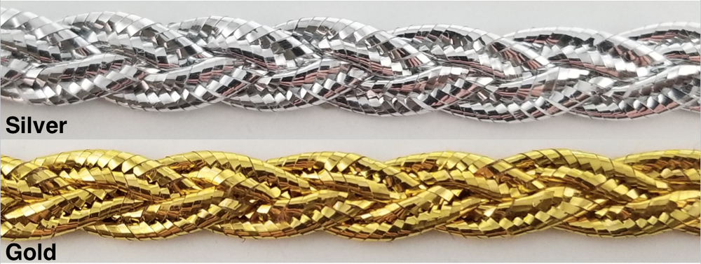 1/4" Metallic Braid Gimp Trimming - 18 Continuous Yards - Color Options!