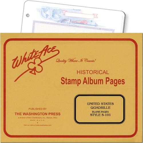 White Ace Quadrille Blank Stamp Album Pages