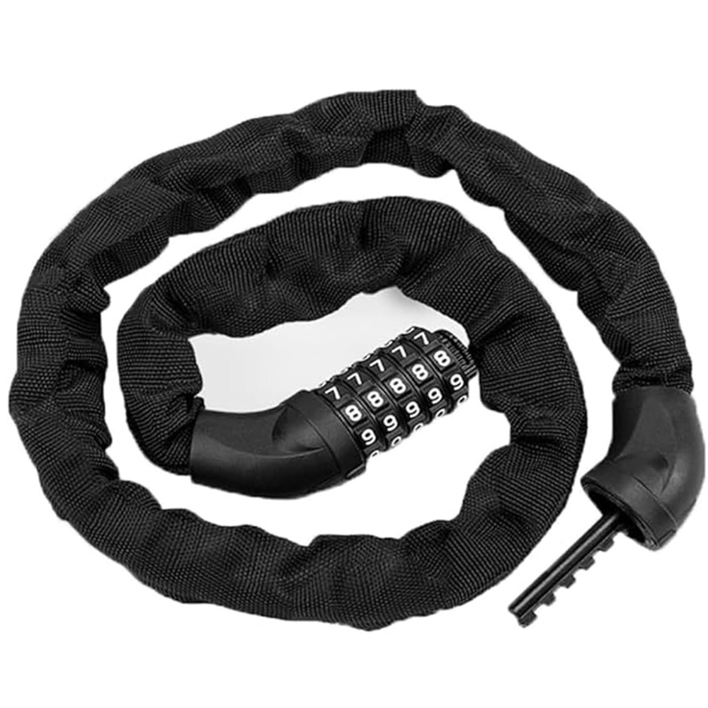 Bicycle Chain Lock – 5 Position resettable Combination Heavy-Duty Black