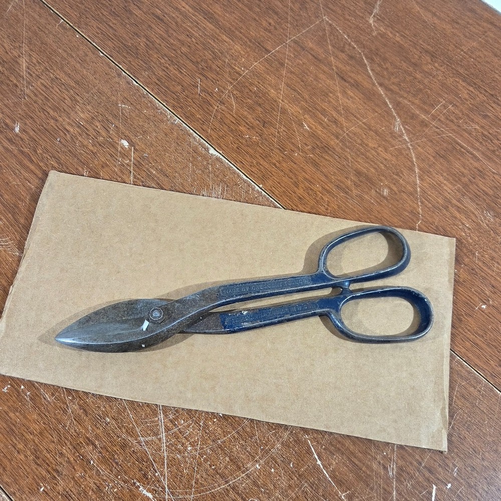 Vintage Crescent Tools Shears Blue Handle S411 USA