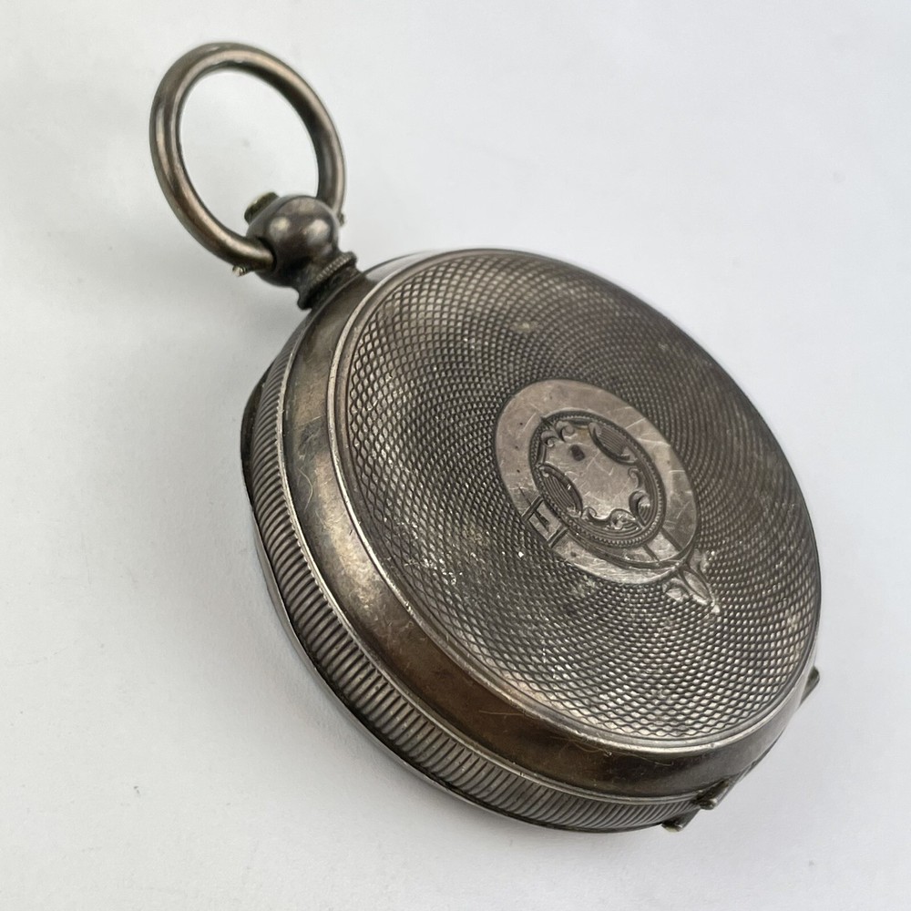 Antique Swiss Solid Silver Cased Pocket Watch 5cm