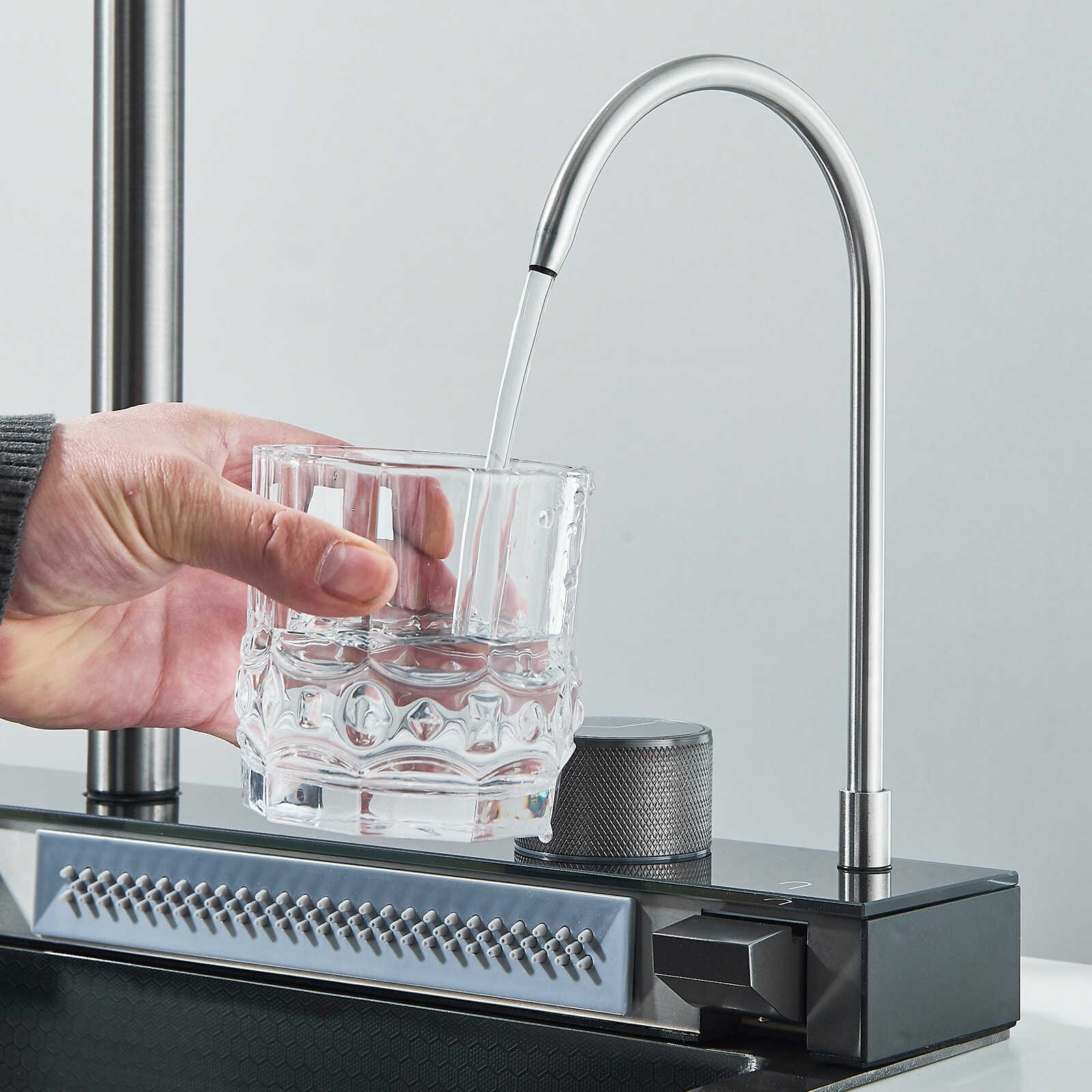 Flying Rain Stainles Steel Waterfall Kitchen Sink with Pull Down Faucet 29.5INCH