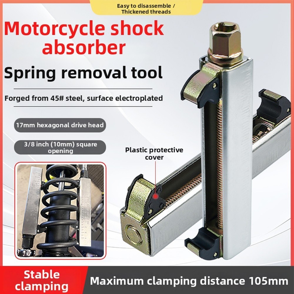 2Pcs Motorcycle Spring Compression Tool Set with Ratchet Wrench Compatibility