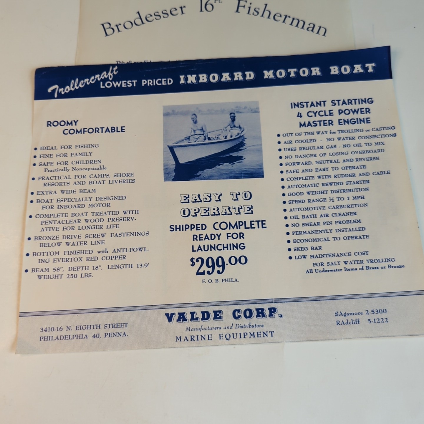 Lot Vintage 1956 Boat Brochures Catalogs Skimmar, Silverton Skiffs, Trollercraft