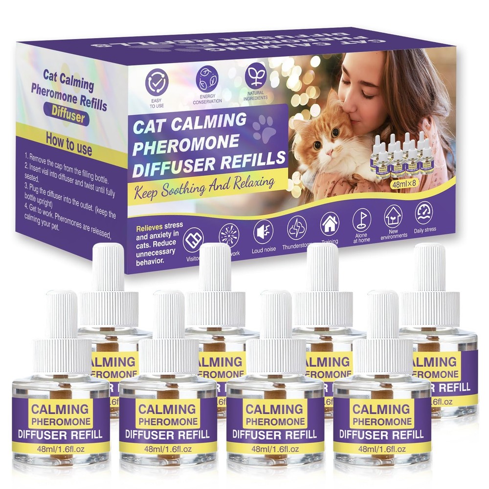 Cat Calming Diffuser Refills, 8 Pack Pheromones for Cats Refill LongLasting 2...