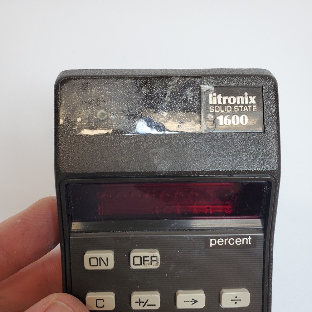 Vintage Litronix Solid State 1600 Percent Calculator Tested