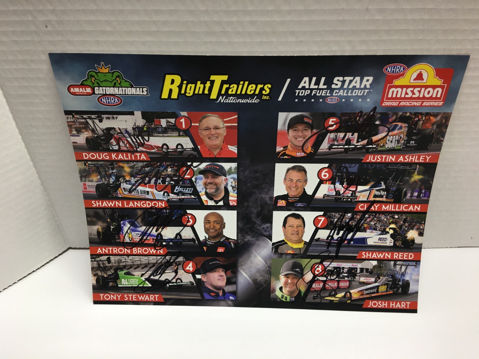 2026 TONY STEWART +7 NHRA "ALL-STAR TOP FUEL CALLOUT" AUTOGRAPHED HERO CARD