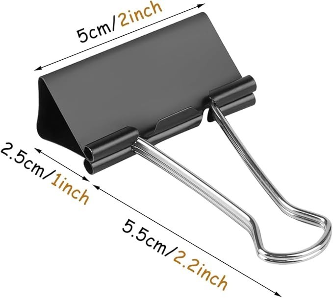 Extra Large Binder Clips (36 Pack) 2 Inch, Big Paper Clamps for Office Supplies