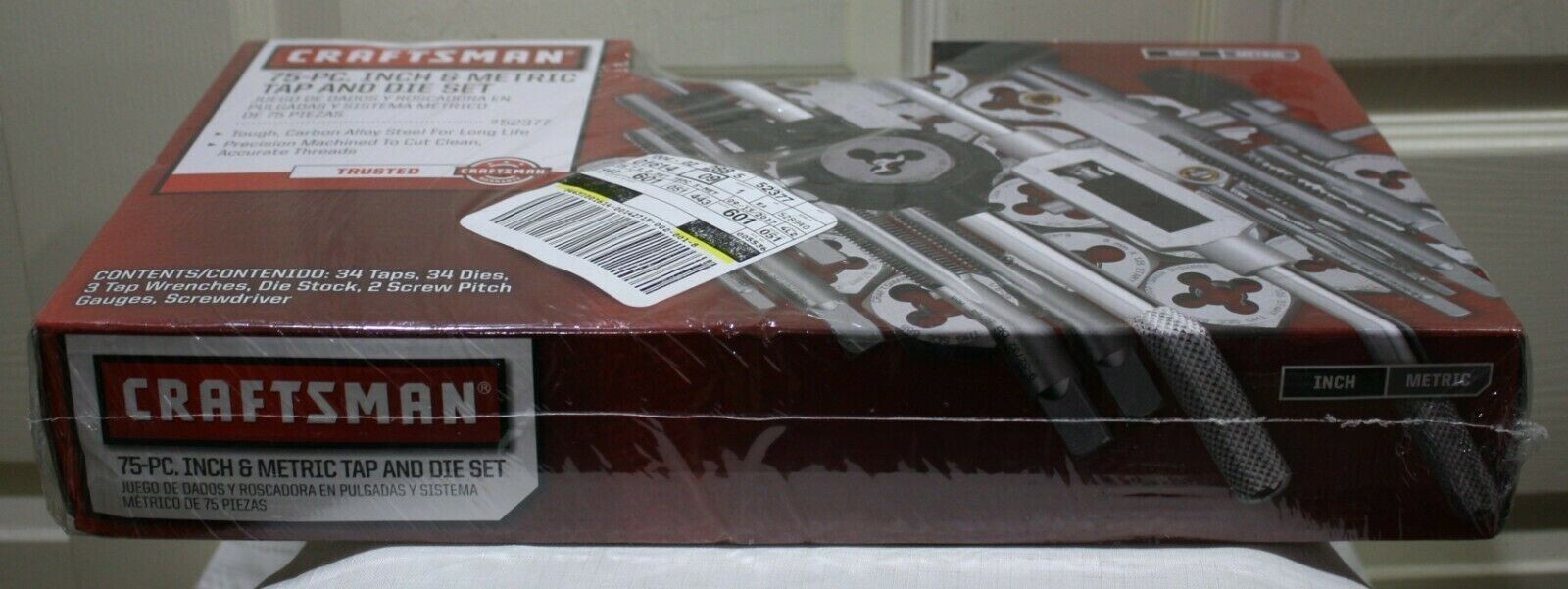 Craftsman 75 Pc Combination Tap & Die Carbon Steel Set Case SAE Metric 75 Piece