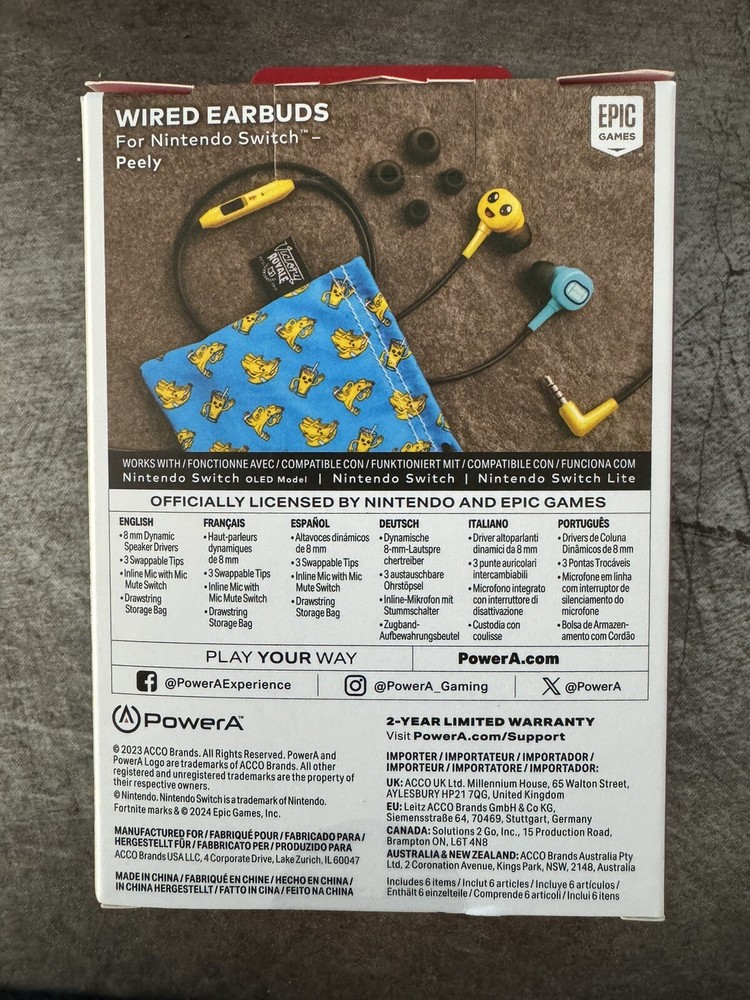 Wired Earbuds - Nintendo Switch Fortnite Peely - NO CODE