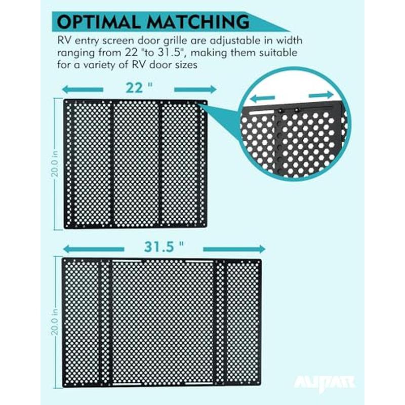 RV Entry Screen Door Protector Adjustable Aluminum Alloy Durable Easy Install US