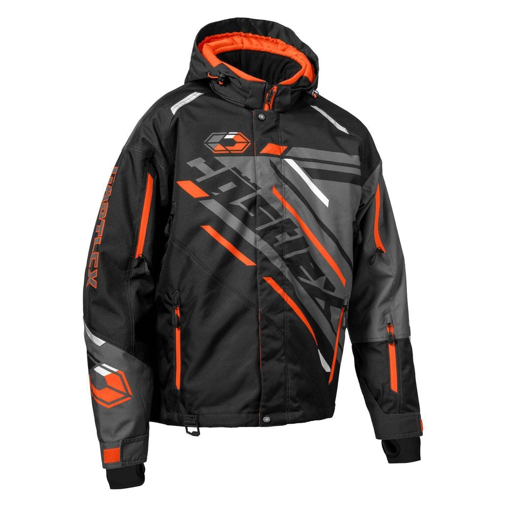 Castle X React "Floater" Snowmobile Jacket - Orange/Black/Charcoal