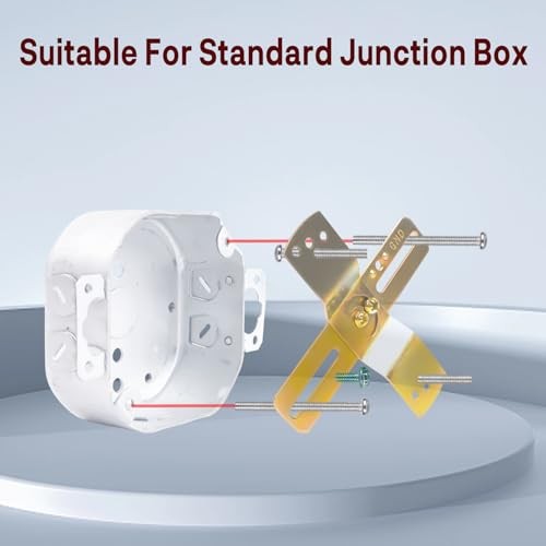 Light Fixture Mounting Brackets, Adjustable Mounting Plates for 4" J-Box,