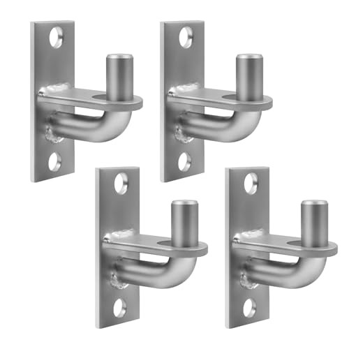 Wall Mount Gate Hinges, Heavy Duty Wall Plate Hinges,Wall Mount 4 Pack Silver