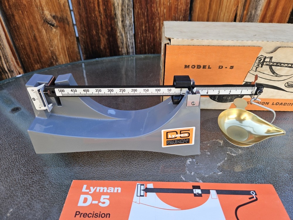 Lyman Reloading Precision # D5 Balance Beam Loading Scale Ohaus w/ Box D-5 #D5