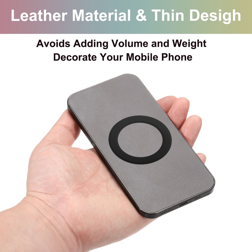 2Pcs Magnetic Sticker Ring Magnetic Adapter Ring Black