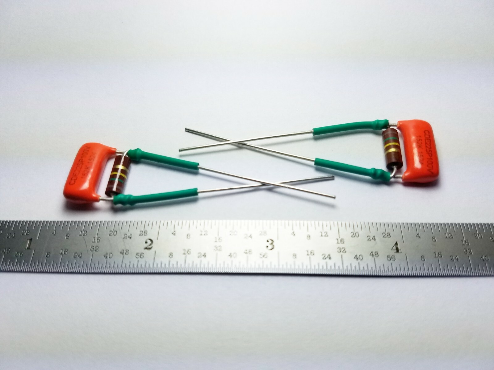 Treble Volume Bleed Circuit Kit .0015uf Orange drop cap 150k Allen Bradley 2pcs