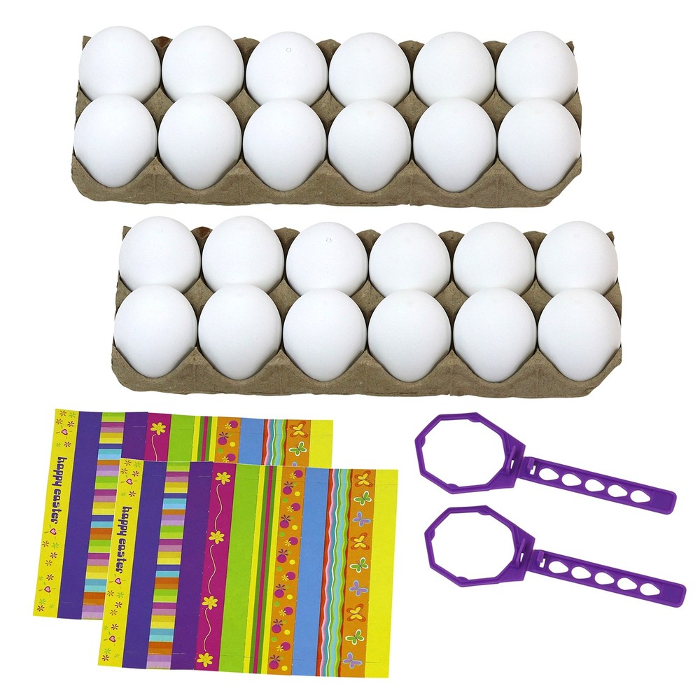 Dyeable Decorating Easter Eggs, 24-Pack