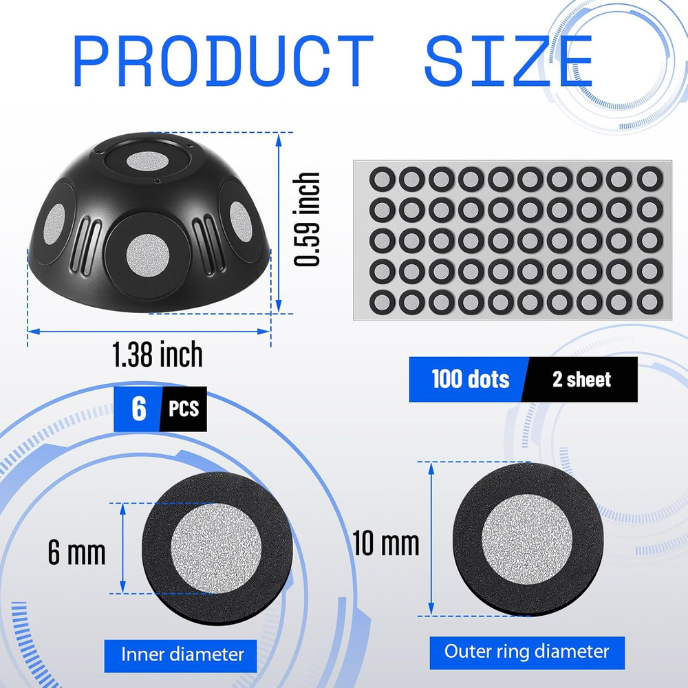6 Pcs Multi-Angle Marker Set 6 Sided 100 Point 3D Scanner 6Mm Dot Scanning Spray