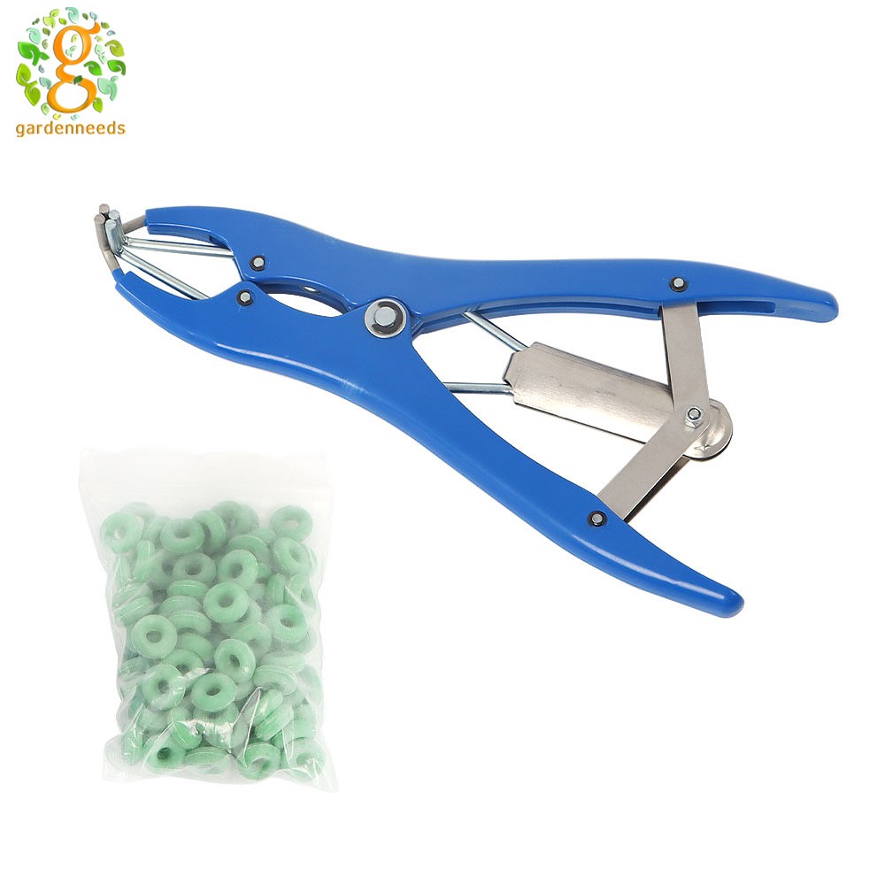 100 Pcs Marking Ring And Bander Docking Elastrator Castration Applicator Sheep