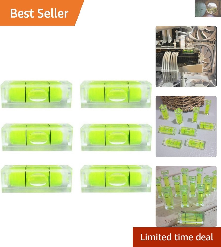 6Pcs Mini Square Bubble Level Set - Precise Leveling in Fluorescent Yellow-green