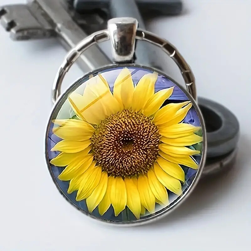Sunflower Charm Keyring