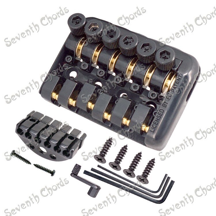 6 String Saddle Headless Guitar Bridge Tailpiece Worm Involved String Device