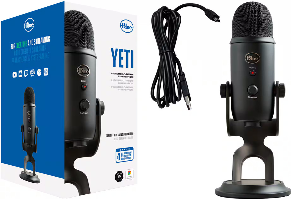 Premium Multi-Pattern USB Microphone with Blue VO!CE - New