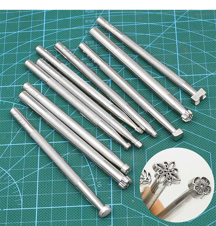 20PCS Different Special Shape Leather Stamp Set with Nylon Hammer for Working