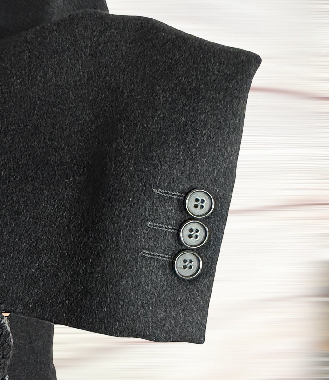 Louis Dell'Olio Cashmere Sport Coat Charcoal Blazer Vintage 42R Vintage Italy