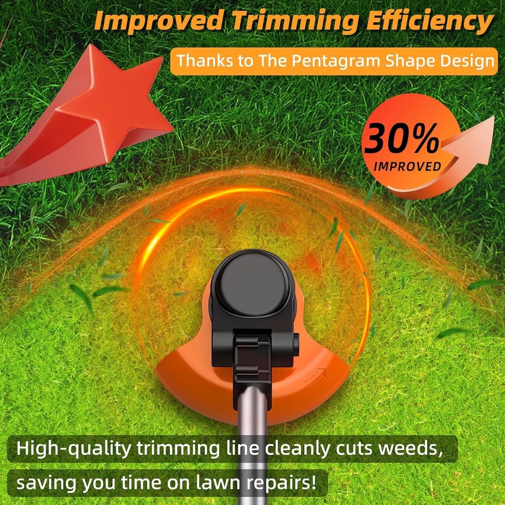 105 Weed Eater String, 120-feet Pentagram Shape Heavy Duty String, for Electr...
