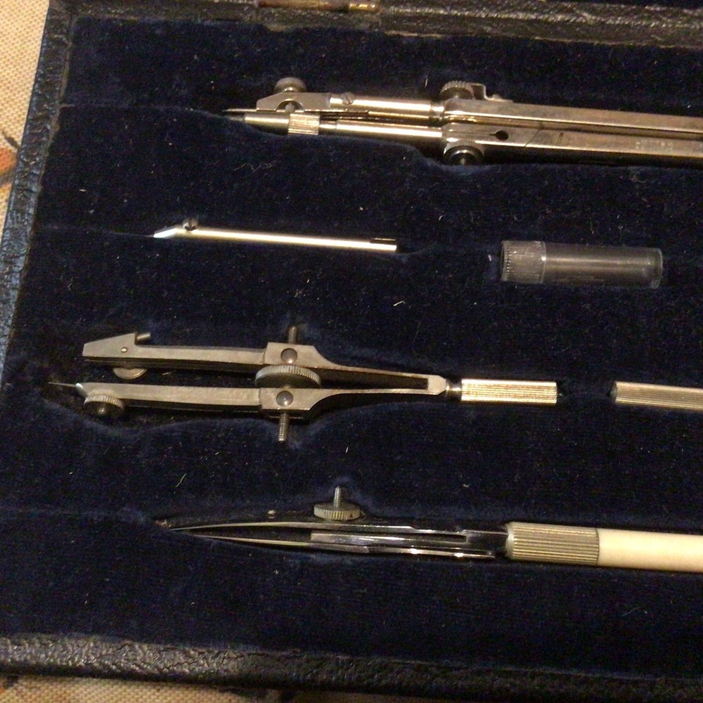 Vintage Original Lotter Draftsman Technical Drawing Set in Case
