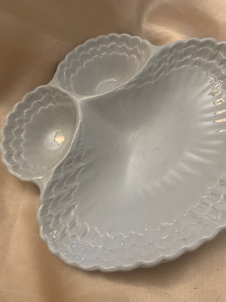Italian made white seashell server platter fruit charcuterie