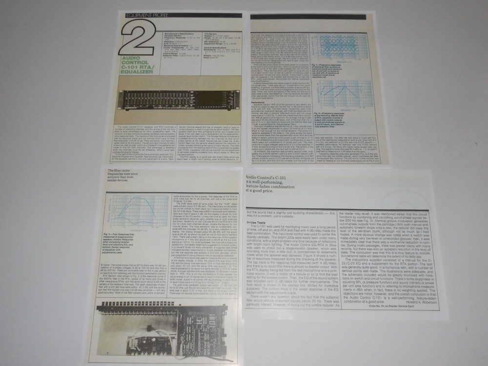 Audio Control C-101 Audiophile Equalizer Review, 4 Pages, 1981, Full Test, Specs